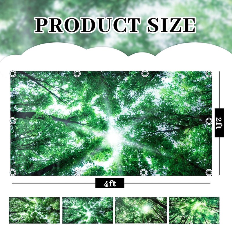 ROCEEI Pack of 4 Fluorescent Light Covers for Ceiling Lights, 4 x 2 Ft, Magnetic Light Covers for Classroom Office Home School Ceiling Decor(Forest) - Image 2